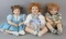 3 Custom Made Dolls w/ Bisque Porcelain Heads & Limbs
