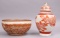 Small Porcelain Lidded Ginger Jar & Ceramic Bowl