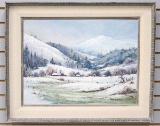 Disney Artist Jack Buckley Original Winter Mountain Landscape Oil Painting