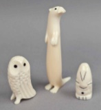 Native Alaskan Hand Crafted Figures: Owl, Otter & Billiken