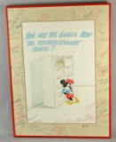 Original Employee Signed Disney Retirement Picture, Ca. late 1970's