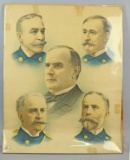 Antique Spanish American War Print - President McKinley & Military Heroes