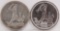 2 Russian 50 Kopek Coins, 1924 & 1926