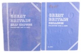 2 Blue Books - Great Britain Half Crowns 1941-date; Shillings 1953-date