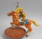 Marx Wind Up Tin Toy Horse & Cowboy, Ca. 1950's