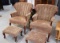 Queen Anne Style Upholstered Chairs & Ottomans