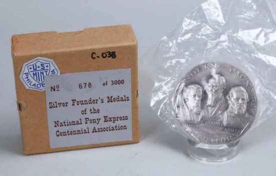 1960 Silver Medal - Pony Express Founders, 132.7 Grams