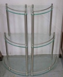 Brushed Nickel & Glass Side - Display Tables