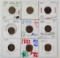 9 Indian Head Pennies; various dates