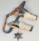 Vintage Cap Pistols, Holster & Toy Badge