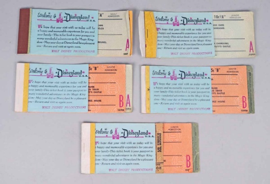 Disneyland Ticket Books - Partial, Circa 1970's