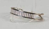 Silver Bracelet w/ Inlaid Mother of Pearl