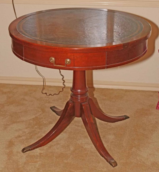 Mersman Mahogany Finished Drum Style Table