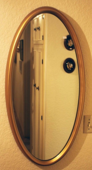 Gilded Wood Framed Oval Mirror