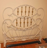 Heavy Iron Bed w/ Brass Finished Accents