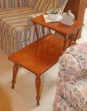 Colonial Style Tiered Side Table