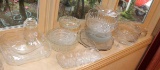 Clear Glass Servicing Items, Crystal Bowls & More