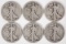 6 Walking Liberty Half Dollars; 1920S,1920P,1923S,1927S,1928S,1935S