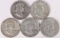 5 Franklin Half Dollars; 1957D,1958D,1959P,1959D,1960D