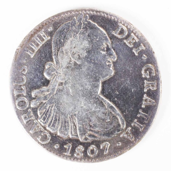 1807 Carolus IIIIDei Gratis 8 Reales Silver Coin