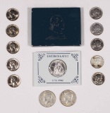 George Washington Silver Commeniratuive Unc Half,2-1968 Kennedy Halves +