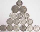 14 Silver Dimes (see List) + 2 Buffalo Nickels no date