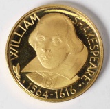 22K Gold William Shakespeare 1564-1616 Commemorative