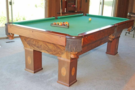 Pool Table - Traditional Style w/ Cues & Accessories