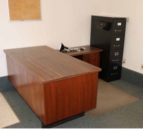 Desk, Filing Cabinet, Pad