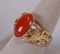 14k Gold Coral Dragon Ring, Sz. 8 , 5.5 Grams