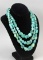 Three Tier Turquoise Colored Stone Necklace