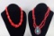 2 Coral & Turquoise Colored Necklaces