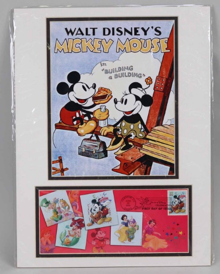 Disney Mickey & Minnie "Building a Building" First Day Stamp Issue, 2005