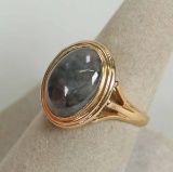 14k Gold Ring w/ Oval Stone, Sz. 8.5, 5 Grams