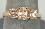 14k Gold Ladies Ring w/ 3 Stones, Sz. 8.5,  3.5 Grams