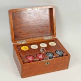 Vintage Poker Chips w/ Box & Tray