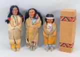 3 Snookum Minnetonka Indian Dolls & Box