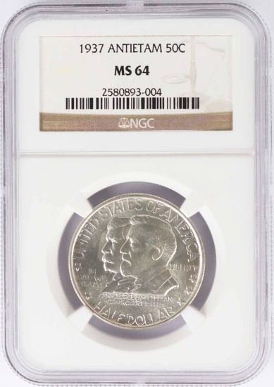 1937 US Silver Commemorative Half Dollar "Antietam" NGC MS64