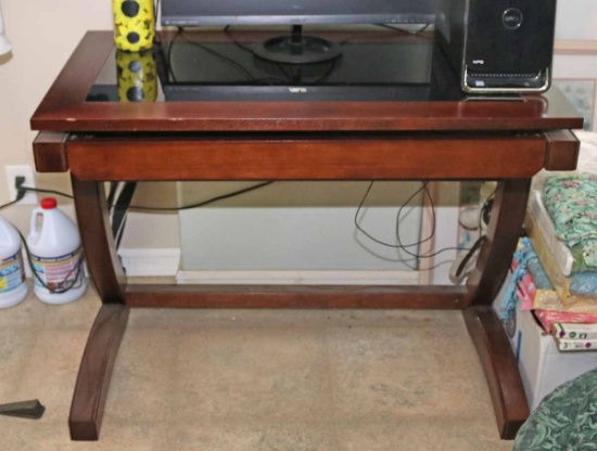 Dark Wood Finished Computer Desk - Table