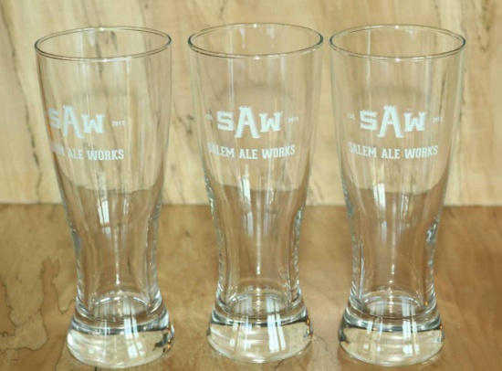 3 SAW Half Pint Glasses