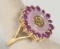 14k  Jade w/ Amethyst Ring, Sz, 8.25