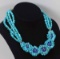 Desert Rose Trading Turquoise  Necklace w/ 5 Lapis Colored Stones