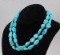 Double Strand Turquoise Colored Stone Necklace