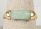 14k Gold Jade Ring, Sz. 8