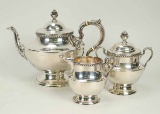 Poole Sterling Silver Tea Set, 1,489.8 Grams