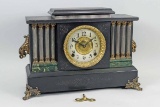 Antique Ingraham Mantle Clock w/ Pillars, Ca. 1900