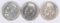 1899, 1901 & 1902 Russian Empire 1 Rouble Silver Coins, Nicholas II