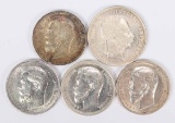 1887 Austria 1 Florin Silver Coin  & 4 50-Kopeks Silver Coins