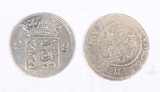 1793 Netherlands 6 Stuivers & 1748/50 Netherlands 2 Stuivers