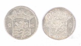 1730 & 1731 Netherlands 2 Stuiver Silver Coins